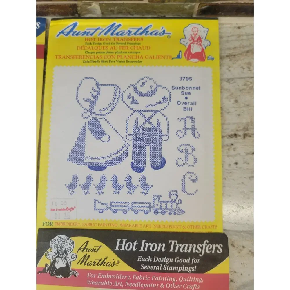 Vtg Aunt Martha Hot Iron Transfers Lot 4 Embroidery Patterns Country Farm Decor